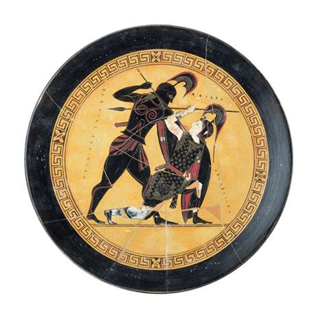 Achilles Slays Penthesilea, Queen of the Amazons - Plate
