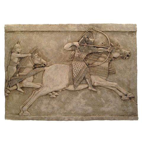 Ashurbanipal at the Royal Lion Hunt - Plaque - Ancient Assyria