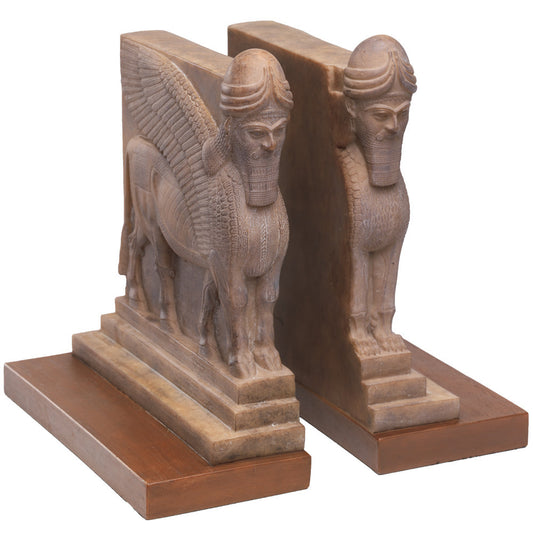 Mesopotamian-Sculpture-Assyrian-Palace-Guard-Bookends